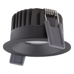 Ledvance LED Spot Fix Aluminium Svart 8W 680lm 36D - 930 Varm Vit | Utskärning   68mm - IP44 - Bästa färgåtergivning - Dimbar