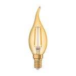 Ledvance Vintage 1906 LED E14 Kronljus Guld 2.5W 220lm - 824 Extra Varm Vit | Ersättare 22W