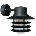 Nordlux Vejers Vägglampa Metall och Glas Svart | IP54 - Passande för E27