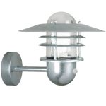 Nordlux Agger Vägglampa Stål och Glas Grå | IP54 - Rörelse- och Ljussensor - Passande för E27