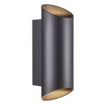 Nordlux Nico Vägglampa Aluminium Svart Up & Down | IP54 - Passande för 2x GU10