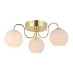 Nordlux Franca Taklampa Metall och Glas Mässing | 130mm - Passande för 3x E14