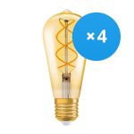 Flerpack 4x Ledvance Vintage 1906 LED E27 Päron Guld 4W 300lm - 820 Extra Varm Vit | Dimbar - Ersättare 25W