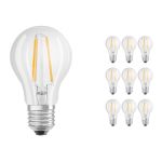 Flerpack 10x Ledvance Classic LED E27 Päron Filament Klar 4.2W 470lm - 927 Extra Varm Vit | Bästa färgåtergivning - Dimbar - Ersättare 40W