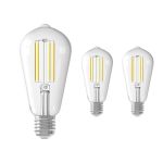 Flerpack 3x Calex Smart Tuya Wifi E27 Edison Filament 7W 806lm - 818-830 Justerbar Vit | Dimbar - Ersättare 60W