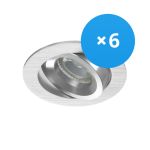 Flerpack 6x Noxion Infälld Spot Drome MR16 Lutningsbar Aluminium | Utskärning   69mm - GU10 Sockel