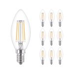 Flerpack 10x Philips Corepro LED Kronljus E14 Filament Klar 4.3W 470lm - 827 Extra Varm Vit | Ersättare 40W