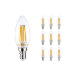 Flerpack 10x Noxion Lucent LED E14 Kronljus Filament Klar 4.5W 470lm - 827 Extra Varm Vit | Ersättare 40W