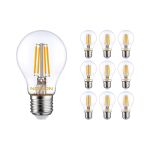 Flerpack 10x Noxion Lucent LED E27 Päron Filament Klar 4.5W 470lm - 822-827 Dim To Warm | Dimbar - Ersättare 40W
