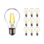 Flerpack 10x Noxion Lucent LED E27 Päron Filament Klar 8.5W 1055lm - 827 Extra Varm Vit | Dimbar - Ersättare 75W