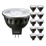 Flerpack 10x Philips Master LED Spot GU5.3 MR16 7.5W 485lm 24D - 927 Extra Varm Vit | Bästa färgåtergivning - Dimbar - Ersättare 50W