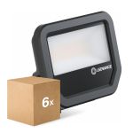 Flerpack 6x Ledvance LED Strålkastare Aluminium Svart 17W 2200lm 100D - 830 Varm Vit | IP66 - Symmetrisk
