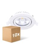 Flerpack 10x Noxion LED Lutningsbar Slim Spot Vit 6W 550lm - 930 Varm Vit | Utskärning   75mm - IP54 - Bästa färgåtergivning 