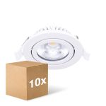 Flerpack 10x Noxion LED Lutningsbar Slim Spot Vit Runda 5W 550lm 60D - 940 Kallvit | 85mm - IP54 - Dimbar - Bästa Färgåtergivning