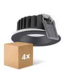 Flerpack 4x Ledvance LED Spot Air Fix Aluminium Svart 6W 510lm 36D - 930 Varm Vit | Utskärning   68mm - IP65 - Bästa färgåtergivning - Dimbar
