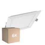 Flerpack 6x Ledvance LED Downlight Slim Fyrkant SQ210 18W 1530lm 120D - 830 Varm Vit 