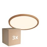 Flerpack 3x Nordlux LED Taklampa Oja 29 Trä 17W 1600lm - 827 Extra Varm Vit | Dimbar