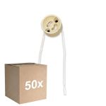 Flerpack 50x Universal GU10 Sockel - Universele GU10 Fitting - Vit 0.1m - 2 pole 0.5mm2 (För Noxion)