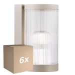Flerpack 6x Nordlux Coupar Vägglampa Aluminium Sanded | IP54 - Passande för E27