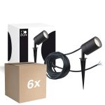 Flerpack 6x D'Lite Spik Ljus Fuse Strömkabel Svart | IP65 - Passande för 1x GU10 | incl. cable 2 Meter