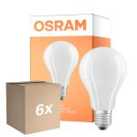 Flerpack 6x Osram LED Lamps E27 Päron Filament Matt 11.6W 2452lm - 827 Extra Varm Vit | Ersättare 150W