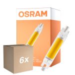 Flerpack 6x Osram LED Slim Line R7S LED R7S 78mm Klar 4.5W 470lm - 840 Kallvit | Ersättare 40W