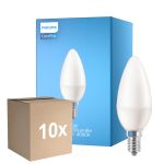 Flerpack 10x Philips Corepro LED Kronljus E14 Matt 7W 806lm - 840 Kallvit | Ersättare 60W