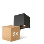 Flerpack 2x D'Lite Vägglampa Elingen Aluminium Svart Up & Down 4.9W 480lm - 830 Varm Vit | IP65 - Ljussensor