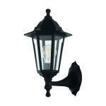 Eglo Vägglampa Duanera Svart | IP44 - Passande för 1x E27
