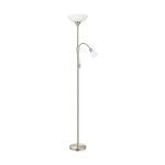 Eglo Golvlampa Up 2 Stål Satin Nickel | IP20 - Passande för 1x E27 