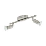 Eglo Taklampa Buzz-LED Stål Satin Nickel 2x2.8W 2x250lm - 830 Varm Vit | IP20 - Inkl. 2x GU10