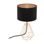 Eglo Bordslampa Carlton 2 Stål Koppar Svart | IP20 - Passande för 1x E14 