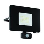 Eglo Vägglampa Faedo 3 Aluminium Svart 53W 5800lm - 850 Kallvit | IP44 - Rörelsesensor