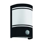 Eglo Vägglampa Cerno Stål Svart | IP44 - Passande för 1x E27 - Rörelsesensor
