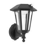 Eglo Vägglampa Prietta Solar Svart 6W 800lm - 827 Extra Varm Vit | IP44 - Rörelsesensor