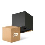 Flerpack 2x D'Lite Vägglampa Elingen Aluminium Svart Up & Down 2.9W 170lm - 830 Varm Vit | IP65 - Batteridriven - Ljussensor