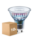 Flerpack 10x Philips MASTER LED Spot ExpertColor GU10 PAR16 5.5W 375lm 36D - 930 Varm Vit | Bästa färgåtergivning - Dimbar - Ersättare 50W