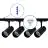 Bright Choice Komplett set 1-Fas Rail 1 Meter Svart | incl. 4x Spot + GU10 2700K 3W Dimbar + Ändkåpa, Strömkontakt