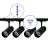 Bright Choice Komplett set 1-Fas Rail 2 Meter Svart | incl. 4x Spot + GU10 2700K 3W Dimbar + Ändkåpa, Strömkontakt och I-Anslutningsstycke
