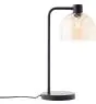 Brilliant Bordslampa Casto Glas Metall Svart Beige | 190mm - Passande för 1x E27