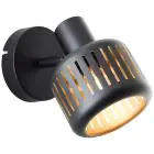 Brilliant Tyas Vägglampa Aluminium Metall Svart Guld | Passande för 1x E14