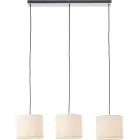 Brilliant Teddy Pendellampa Metall Textil Beige | Passande för 3x E27
