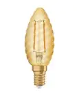 Ledvance Vintage 1906 LED E14 Kronljus Guld 2.5W 220lm - 824 Extra Varm Vit | Ersättare 25W