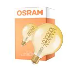 Osram Vintage 1906 LED E27 Globe Filament Guld 8.4W 806lm - 824 Extra Varm Vit | Ersättare 60W - Dimbar