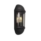 Ansell LED Vägglampa Latina Halv Lykta Svart - Passande för E27 Upp Till 42W | IP65 - Ljussensor