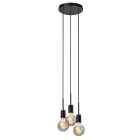 Nordlux Paco Pendellampa Metall 3-Spot Svart | Passande för 3x E27