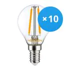 Flerpack 10x Noxion Lucent LED E14 boll Filament Klar 4.5W 470lm - 827 Extra Varm Vit | Ersättare 40W