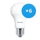 Flerpack 6x Philips MASTER Value LED Lampa E27 Päron Matt 7.8W 1055lm - 927 Extra Varm Vit | Bästa färgåtergivning - Dimbar - Ersättare 75W