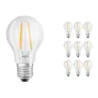 Flerpack 10x Ledvance Classic LED E27 Päron Filament Klar 4.2W 470lm - 927 Extra Varm Vit | Bästa färgåtergivning - Dimbar - Ersättare 40W