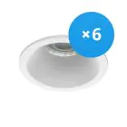 Flerpack 6x Noxion Infälld Spot D-round MR16 Vit | Utskärning   70mm - GU10 Sockel